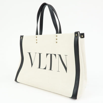 Valentino Garavani Grande Plage VLTN Canvas, Beige, Canvas, Tote Bag