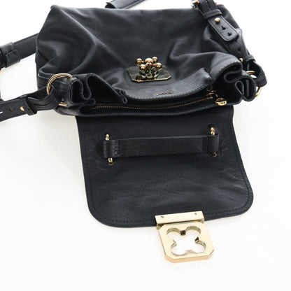Chloe Elsie Convertible Satchel Leather, Black, Leather, Handbag