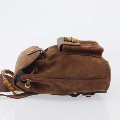 Gucci Vintage Bamboo Suede, Brown, Suede, Backpack