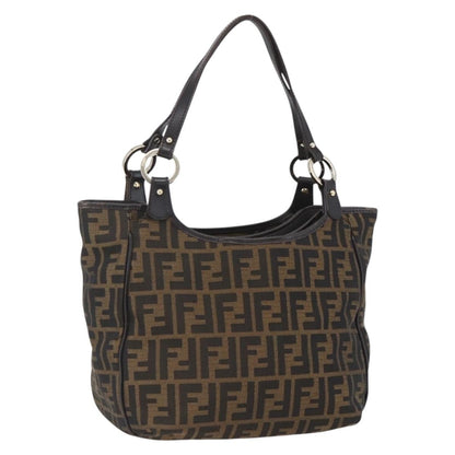 Fendi Chef Pleated Shopping Tote Zucca Canvas, Brown, Canvas, Tote Bag