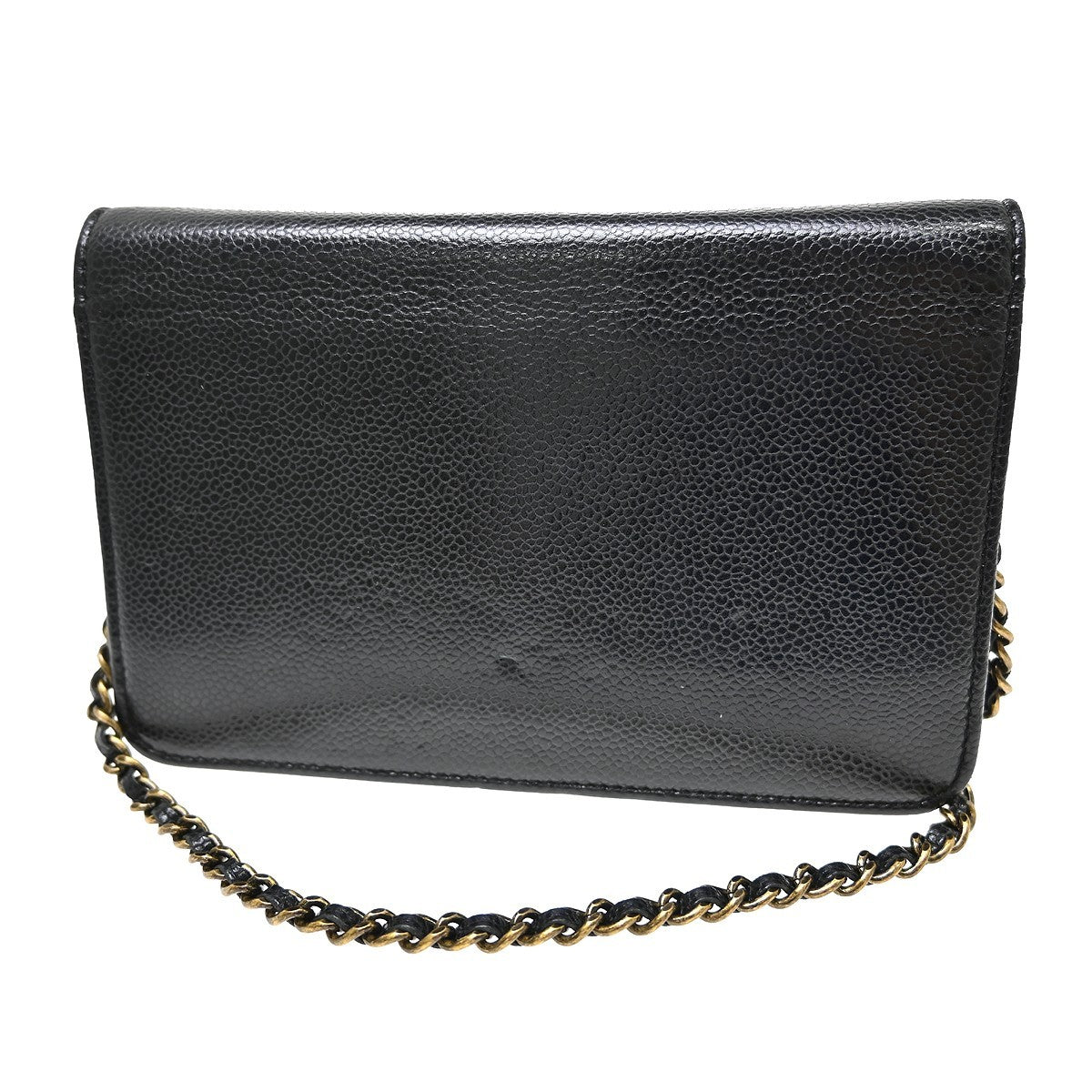 Chanel Wallet on Chain Caviar, Black, Leather, Clutch
