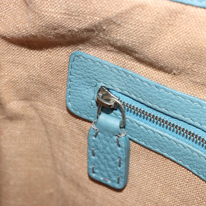Fendi Vintage Selleria Zip Messenger Leather, Blue, Leather, Shoulder Bag