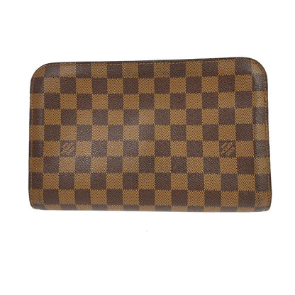 Louis Vuitton Pochette Saint Louis Damier Ebene, Brown, Canvas, Clutch