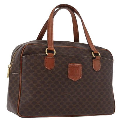 Celine Vintage Macadam Canvas and Leather, Brown, Canvas, Handbag