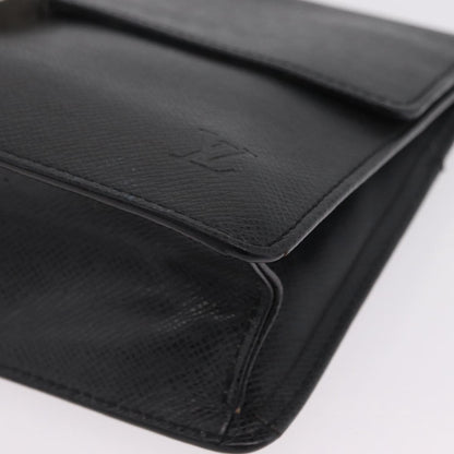 Louis Vuitton Selenga Pochette Taiga Leather, Gray, Leather, Clutch