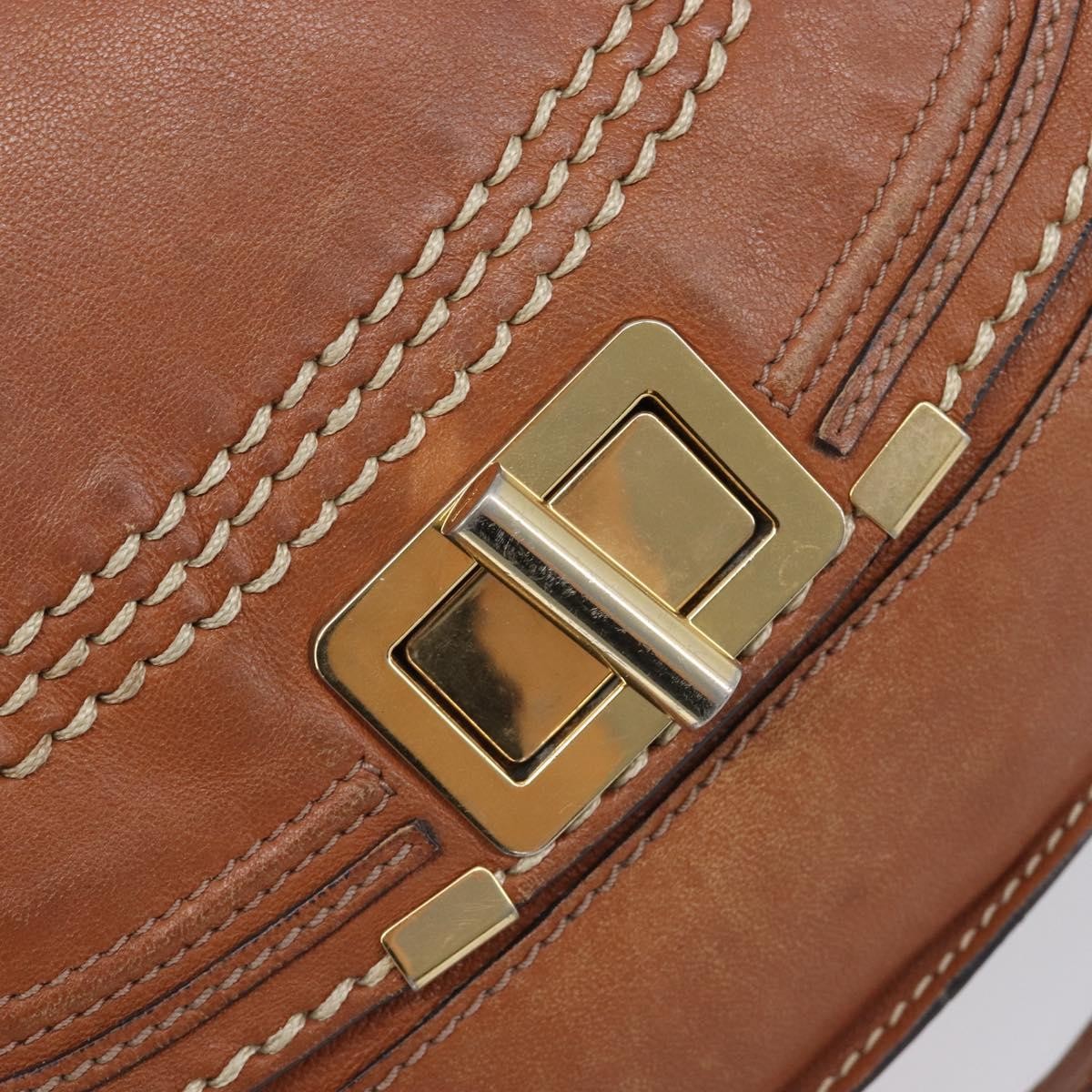 Chloe Marcie Satchel Leather, Brown, Leather, Handbag