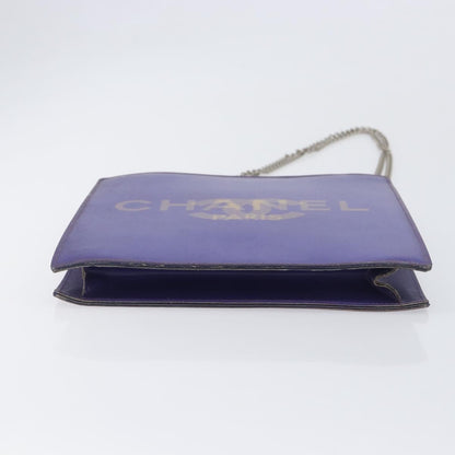 Chanel Vintage Holographic Chain Vinyl, Purple, Synthetic, Tote Bag
