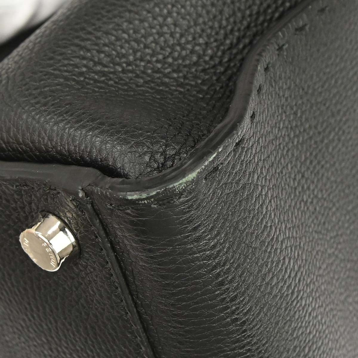 Fendi Selleria Peekaboo Fit Leather, Black, Leather, Handbag