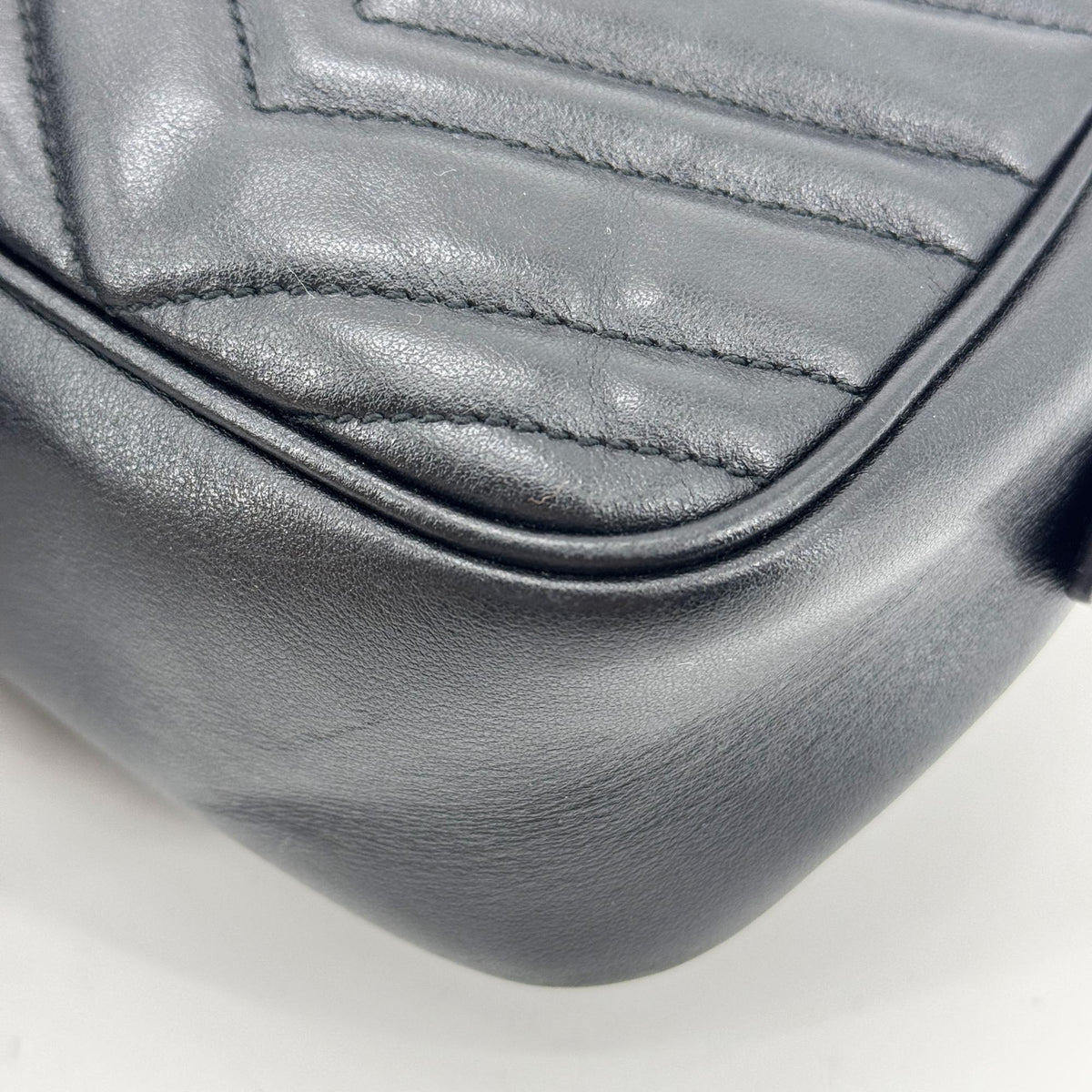 Gucci GG Marmont Matelasse Leather, Black, Leather, Shoulder Bag