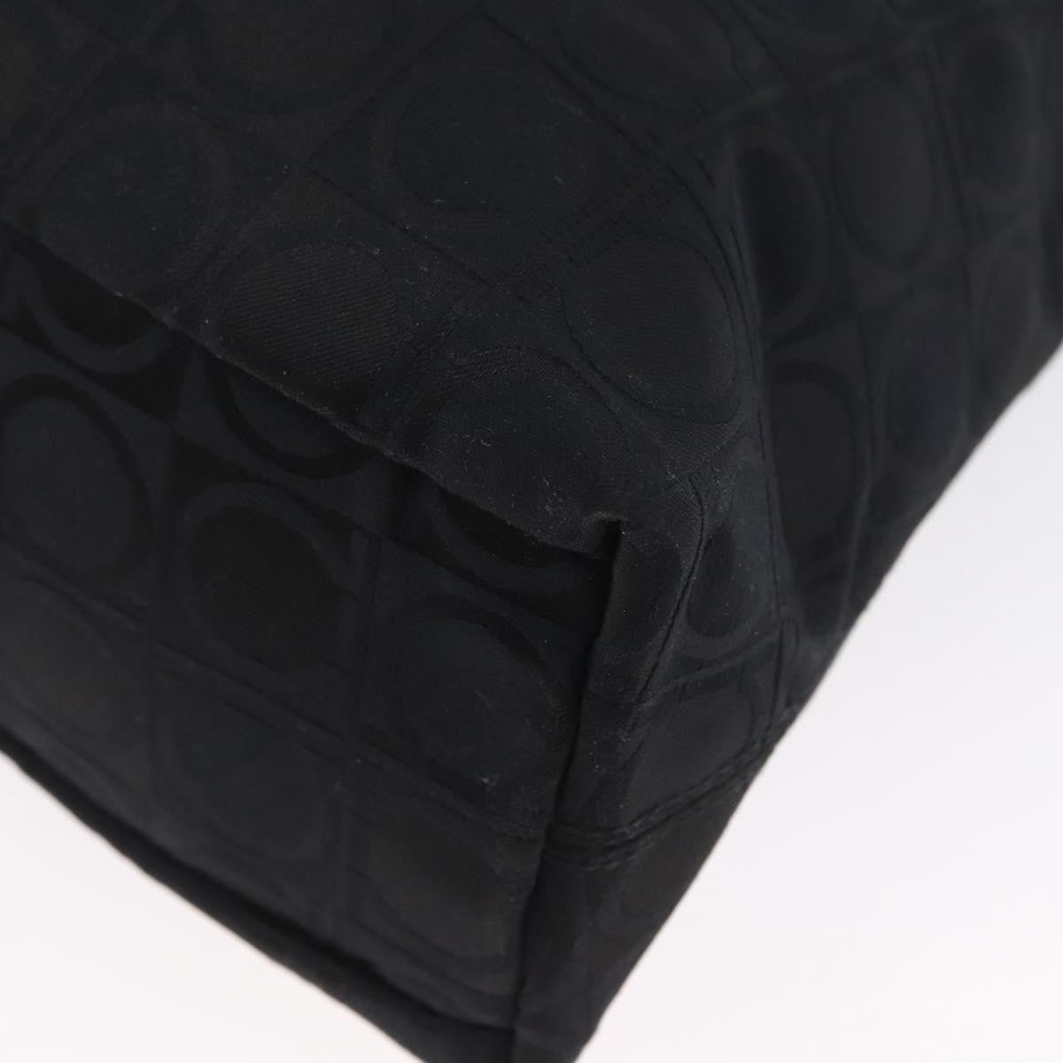 Salvatore Ferragamo Gancini Tote Gancini Canvas, Black, Canvas, Tote Bag