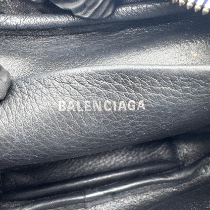 Balenciaga Everyday Camera Printed Leather, Blue, Leather, Handbag