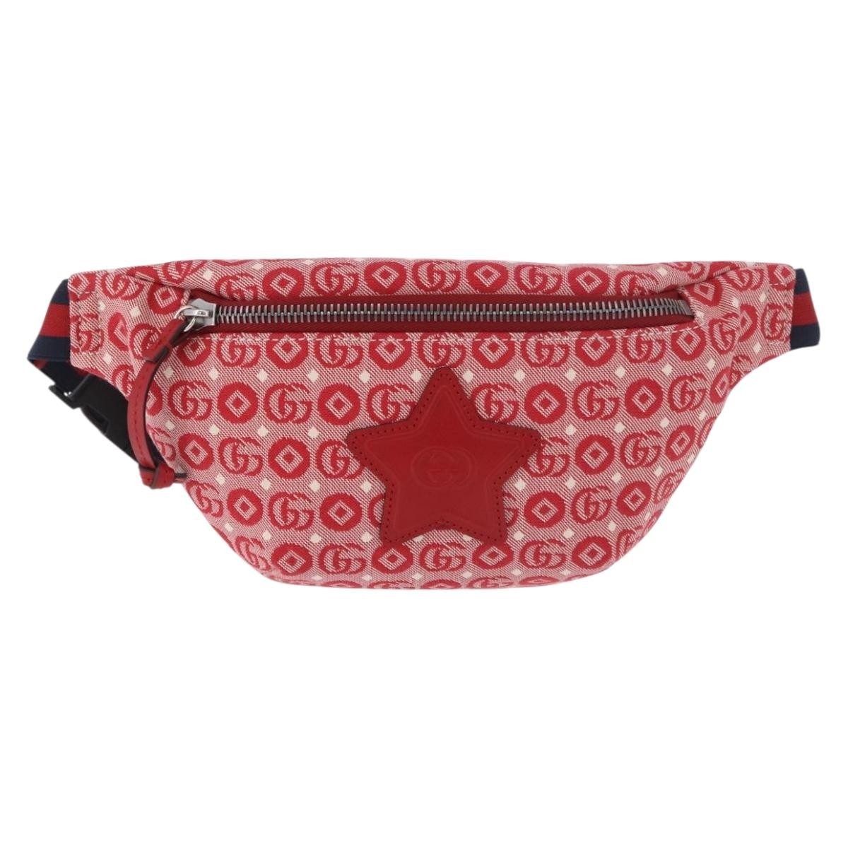Gucci Children's Belt Printed GG Coated Canvas, Red, Canvas, Handbag