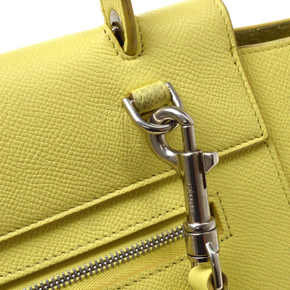 Celine Belt Leather, Yellow, Leather, Handbag
