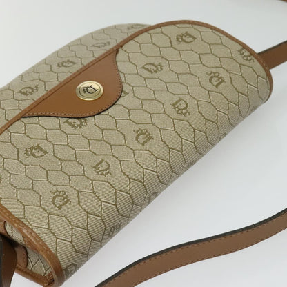 Christian Dior Vintage Honeycomb Canvas, Beige, Canvas, Shoulder Bag