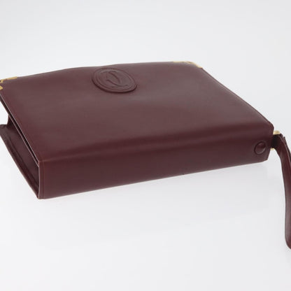 Cartier Must de Cartier Clutch Leather, Burgundy, Leather, Clutch