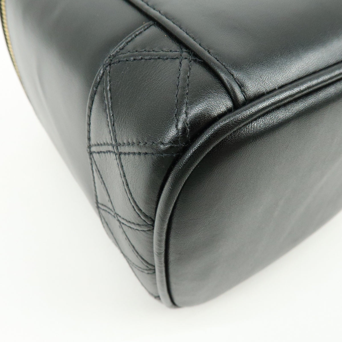 Chanel Vanity Leather, Black, Leather, Handbag