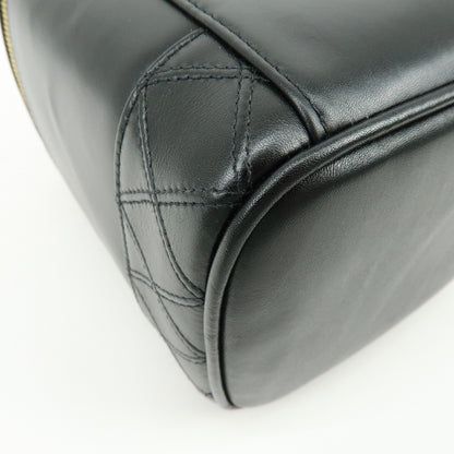 Chanel Vanity Leather, Black, Leather, Handbag
