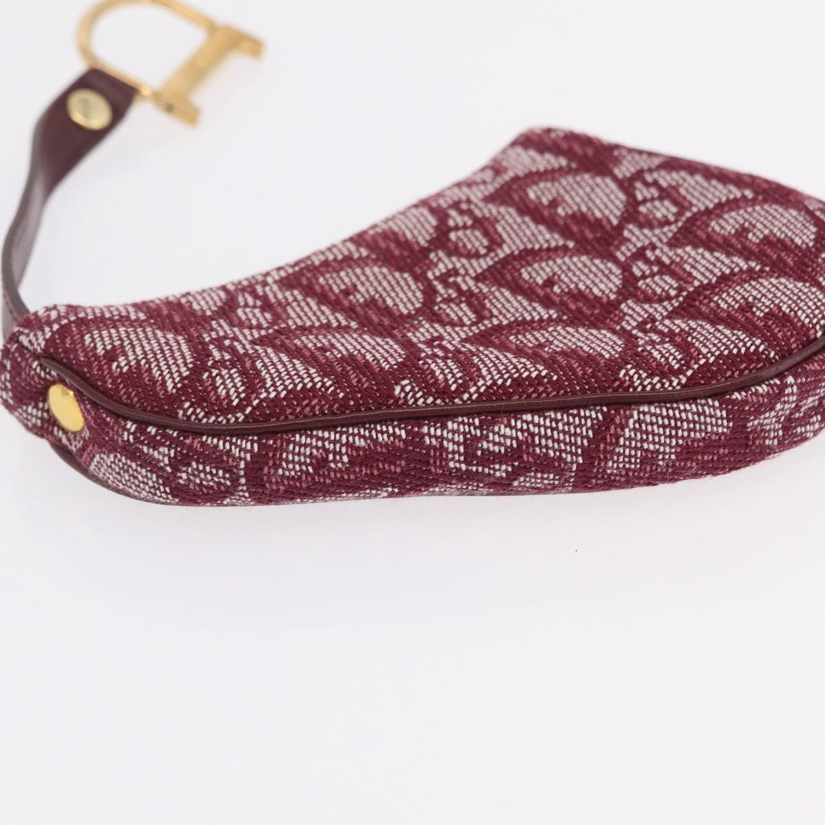 Christian Dior Vintage Saddle Zip Coin Purse Diorissimo Canvas, Red, Canvas, Clutch