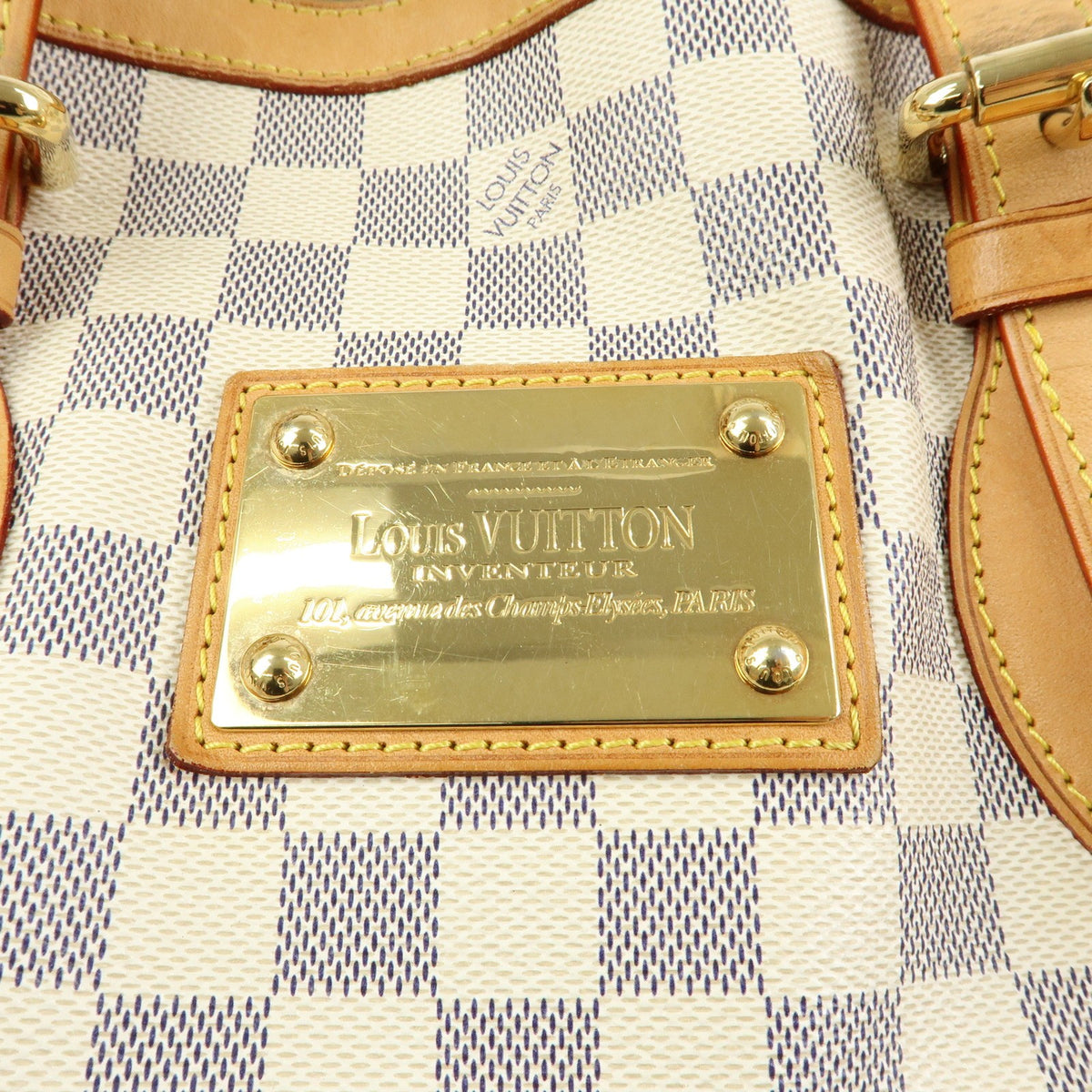 Louis Vuitton Hampstead Damier, Beige, Canvas, Handbag