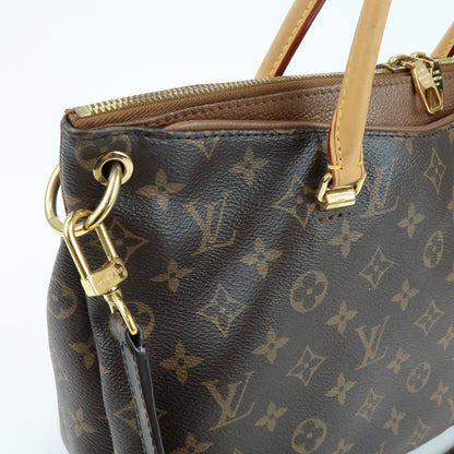 Louis Vuitton Pallas Monogram Canvas with Leather, Brown, Canvas, Tote Bag