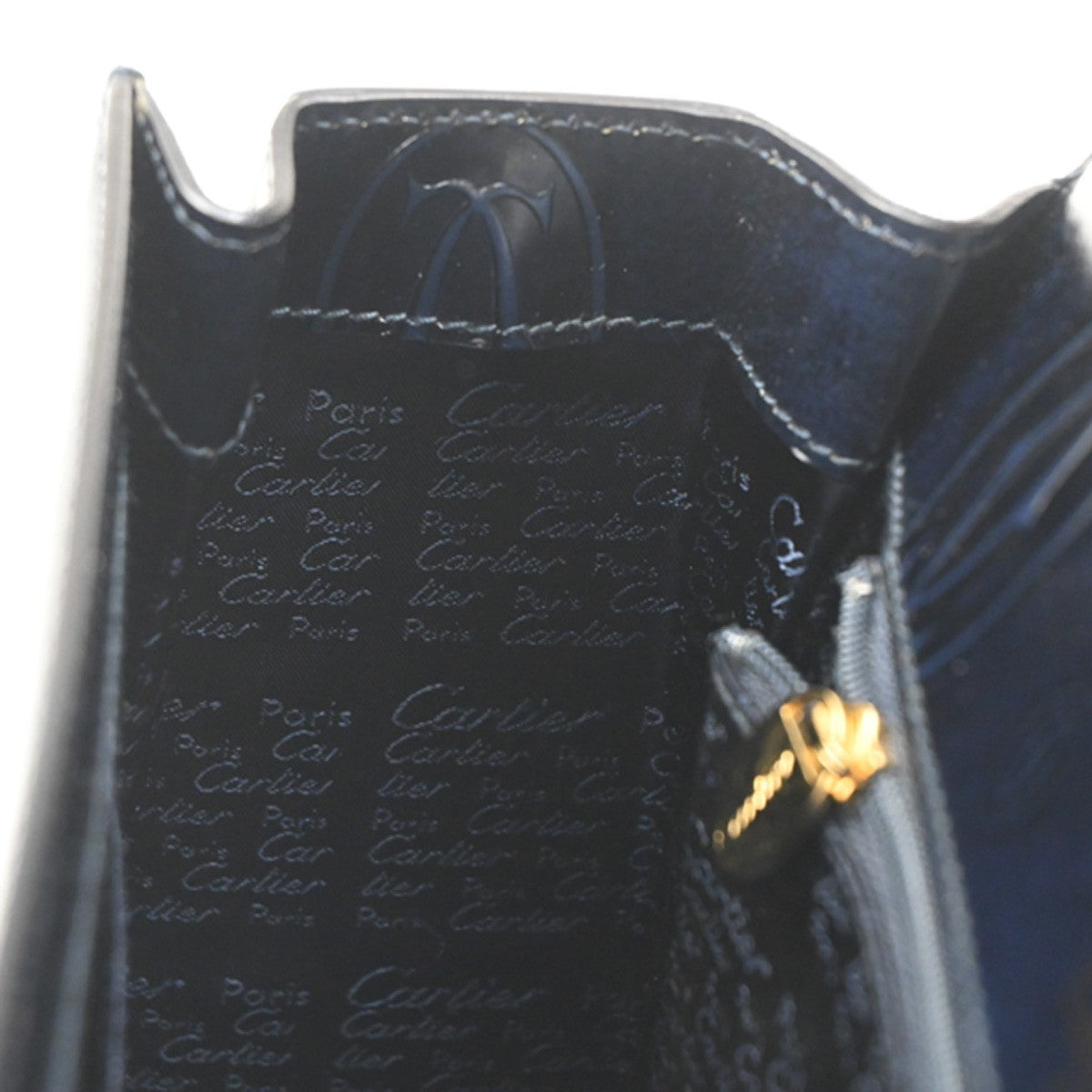 Cartier Happy Birthday Patent Leather, Navy, Patent Leather, Handbag
