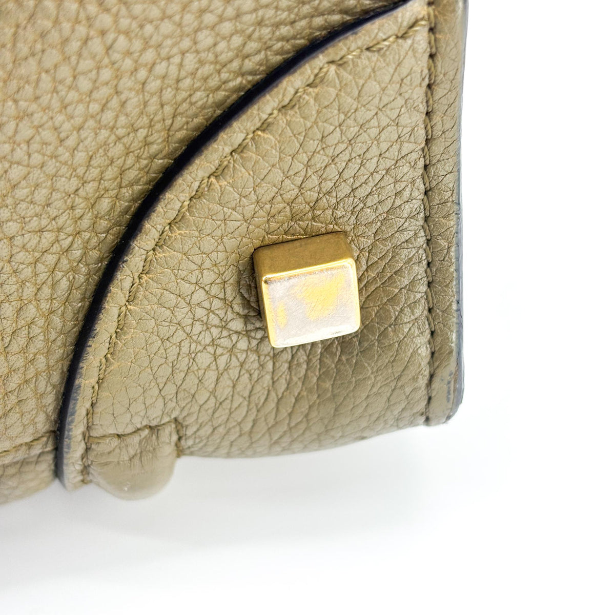 Celine Luggage Smooth Leather, Khaki, Leather, Handbag