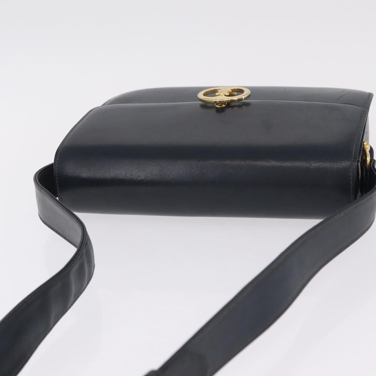 Celine Shoulder Leather, Navy, Leather, Shoulder Bag