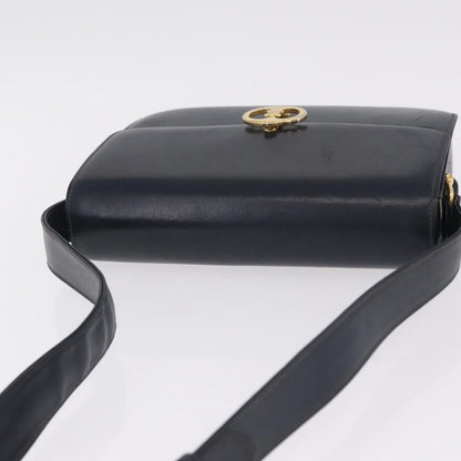 Celine Shoulder Leather, Navy, Leather, Shoulder Bag