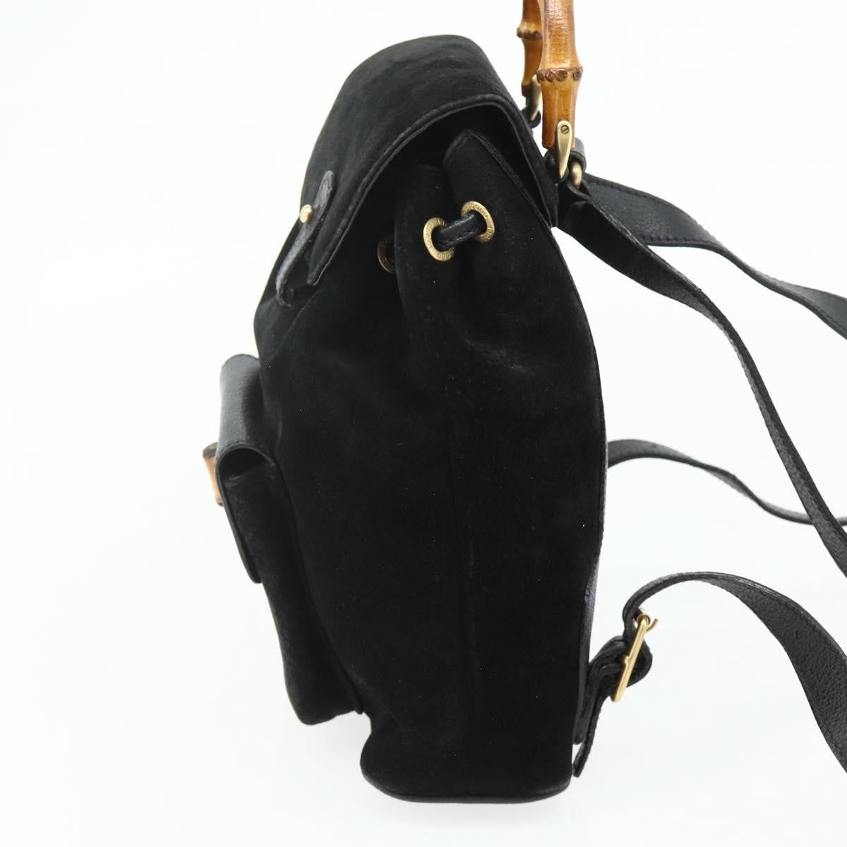 Gucci Gucci bamboo daim, Black, Suede, Backpack