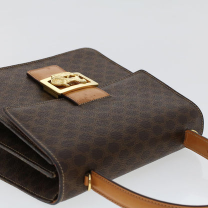 Celine Macadam Handbag Macadam with leather, BROWN, LEATHER, Handbag