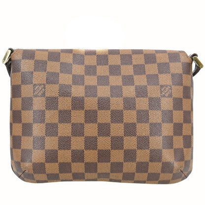 Louis Vuitton Musette Tango Damier Ebene, Brown, Canvas, Shoulder Bag