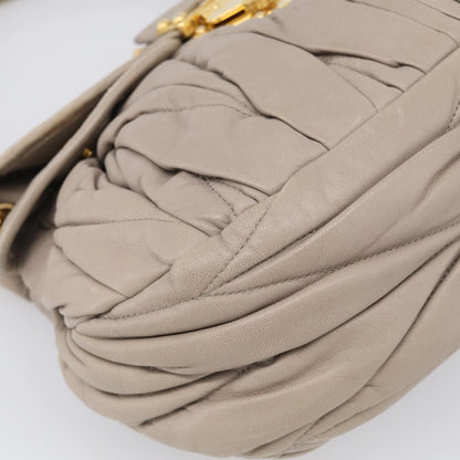 Miu Miu Coffer Hobo Matelasse Leather, Beige, Leather, Handbag