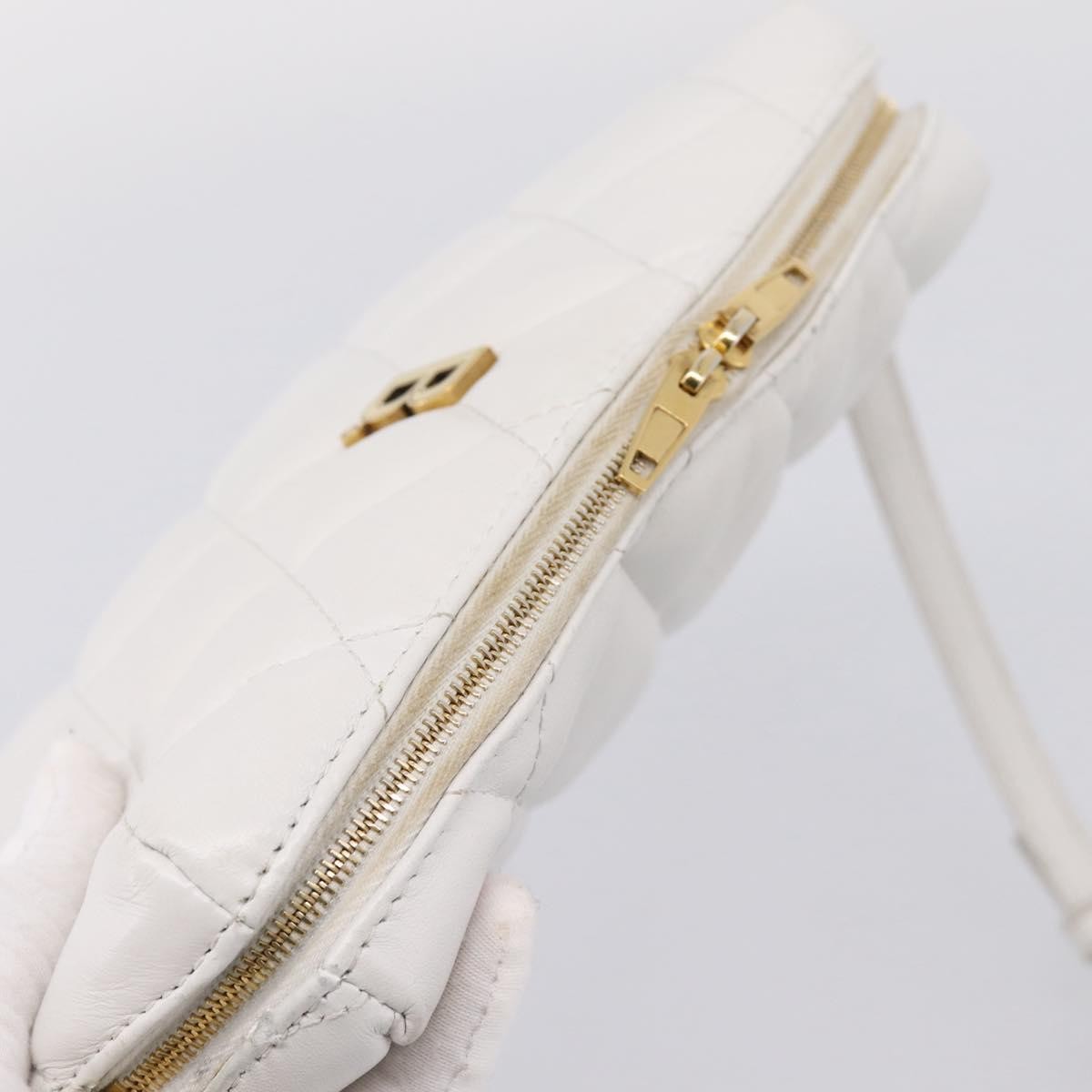 Balenciaga Touch B. Camera Quilted Leather, White, Leather, Handbag