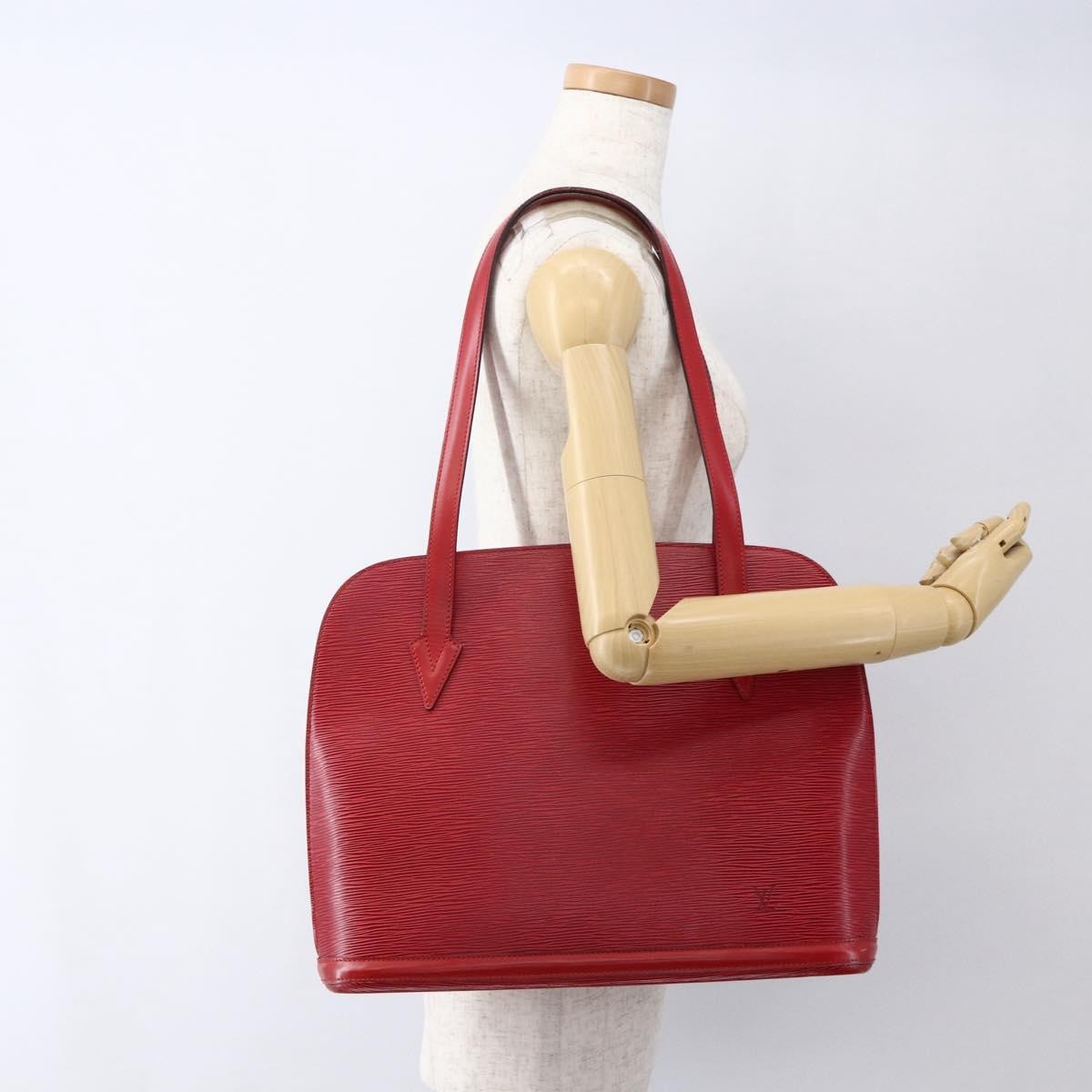 Louis Vuitton Lussac Epi Leather, Red, Leather, Shoulder Bag