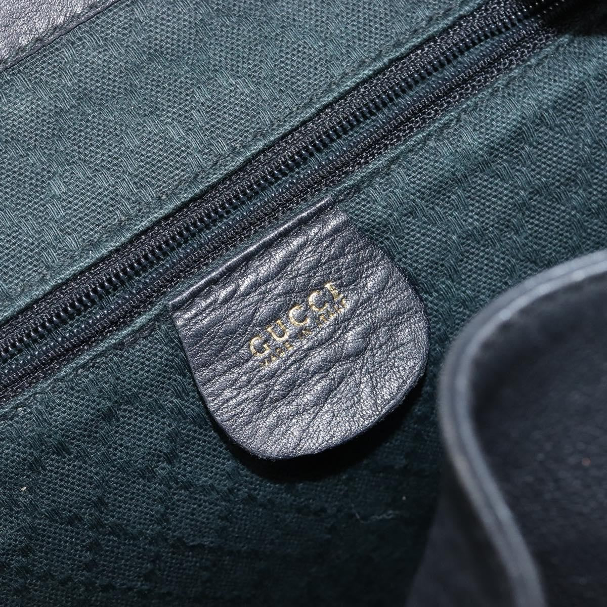 Gucci Vintage Bamboo Leather, Black, Leather, Backpack