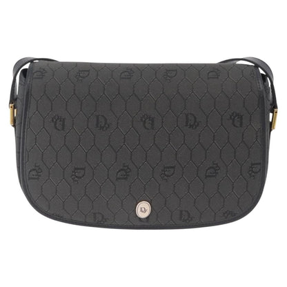 Christian Dior Vintage Honeycomb Canvas, Black, Canvas, Shoulder Bag
