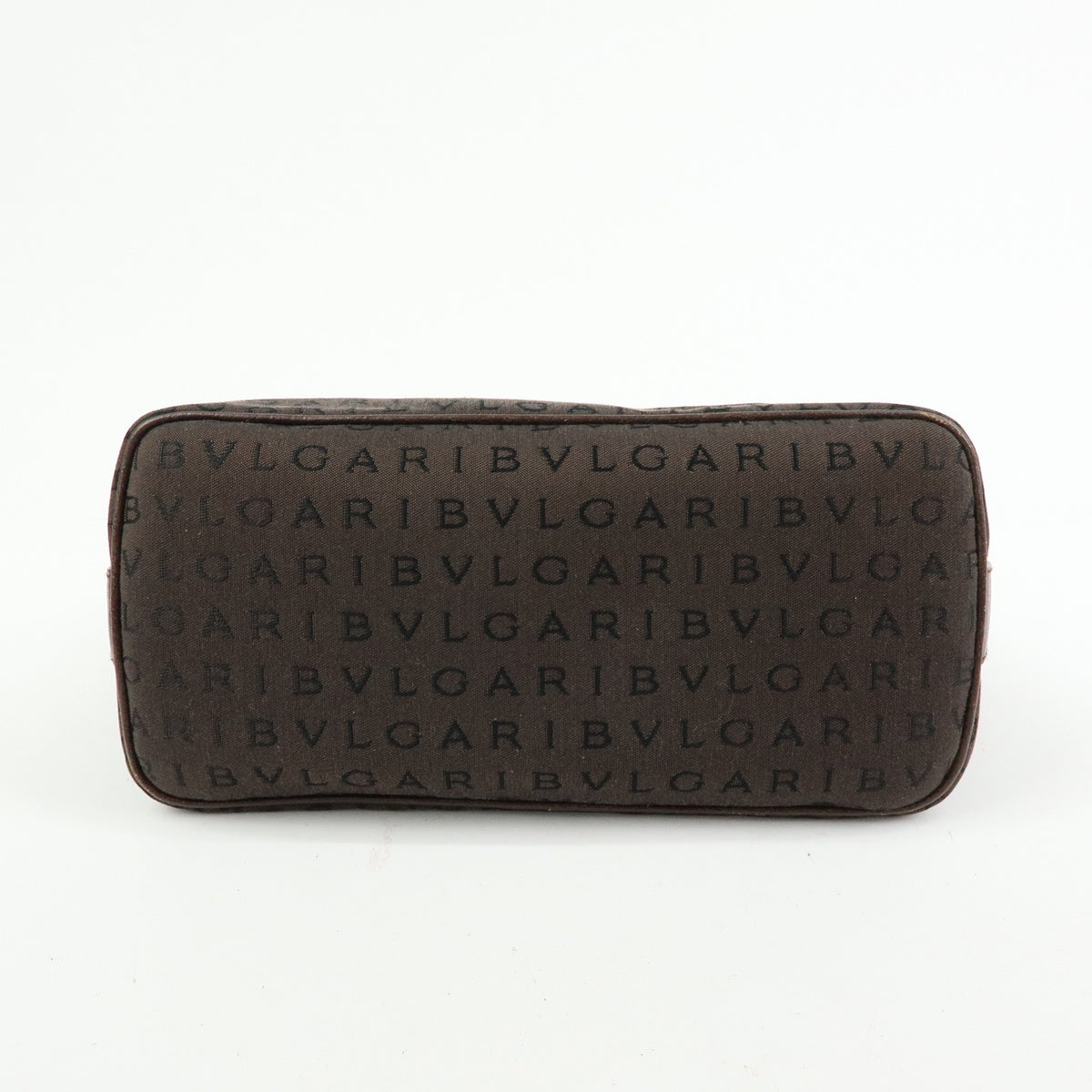 Bvlgari Logomania Suede, Brown, Canvas, Handbag