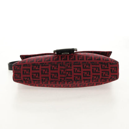 Fendi Baguette Zucchino Canvas, Red, Canvas, Handbag