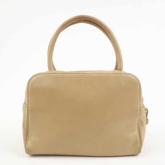 Loewe Vintage Anagram Leather, Beige, Leather, Handbag