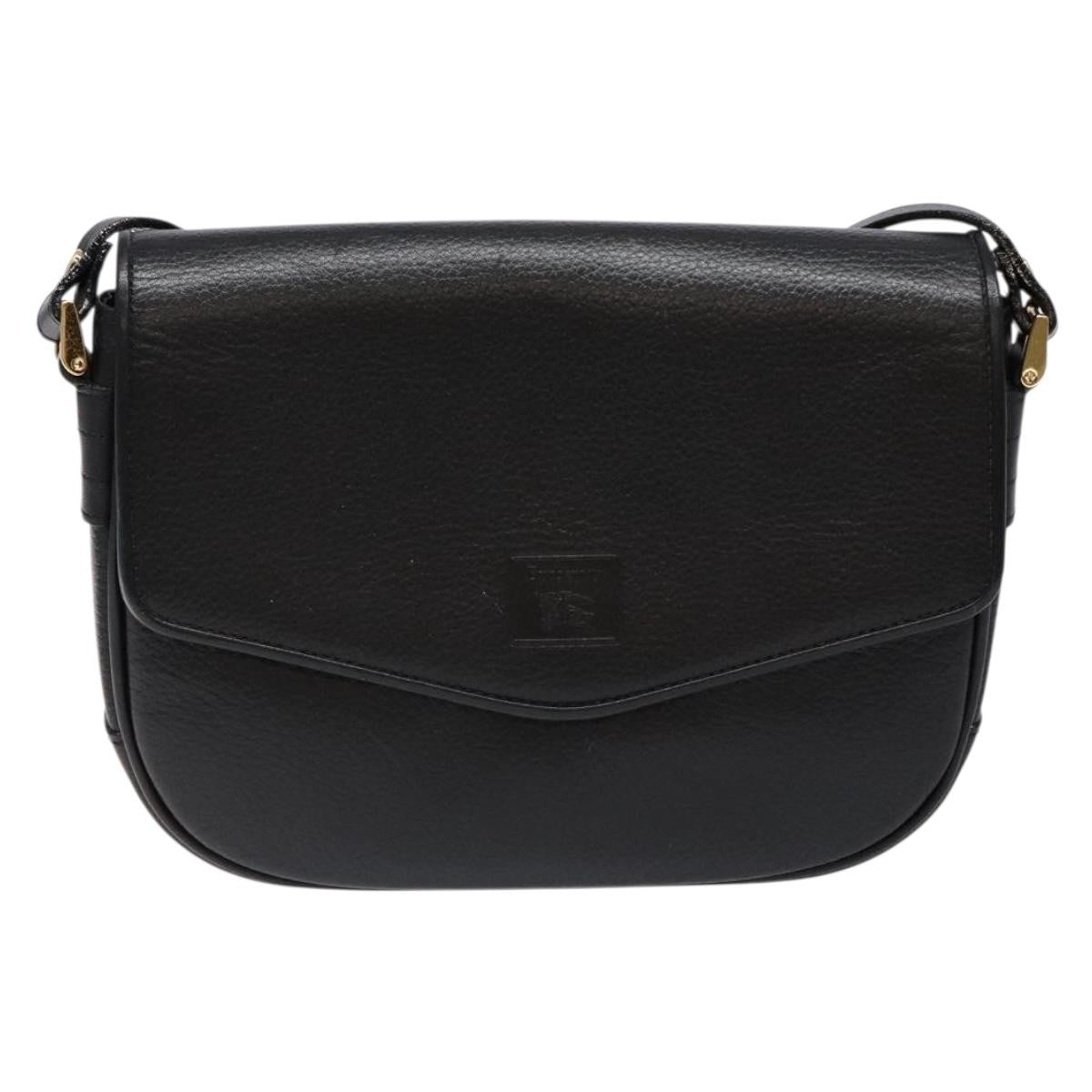 Burberry Flap Shoulder Leather, Black, Leather, Shoulder Bag