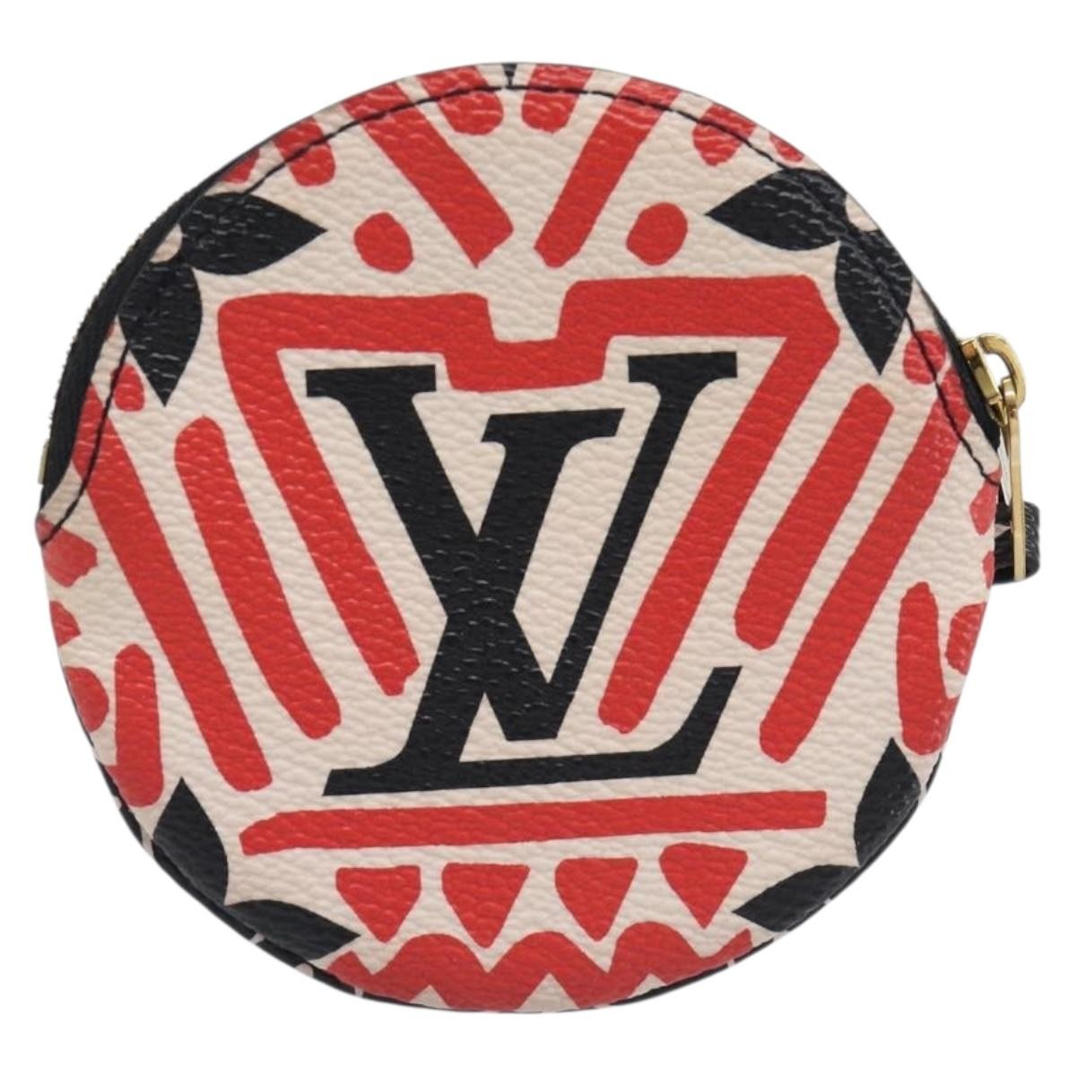 Louis Vuitton Round Coin Purse Limited Edition Crafty Monogram Giant, Red, Canvas, Clutch