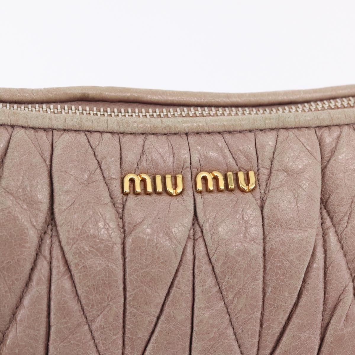 Miu Miu Shoulder Matelasse Leather, Pink, Leather, Shoulder Bag