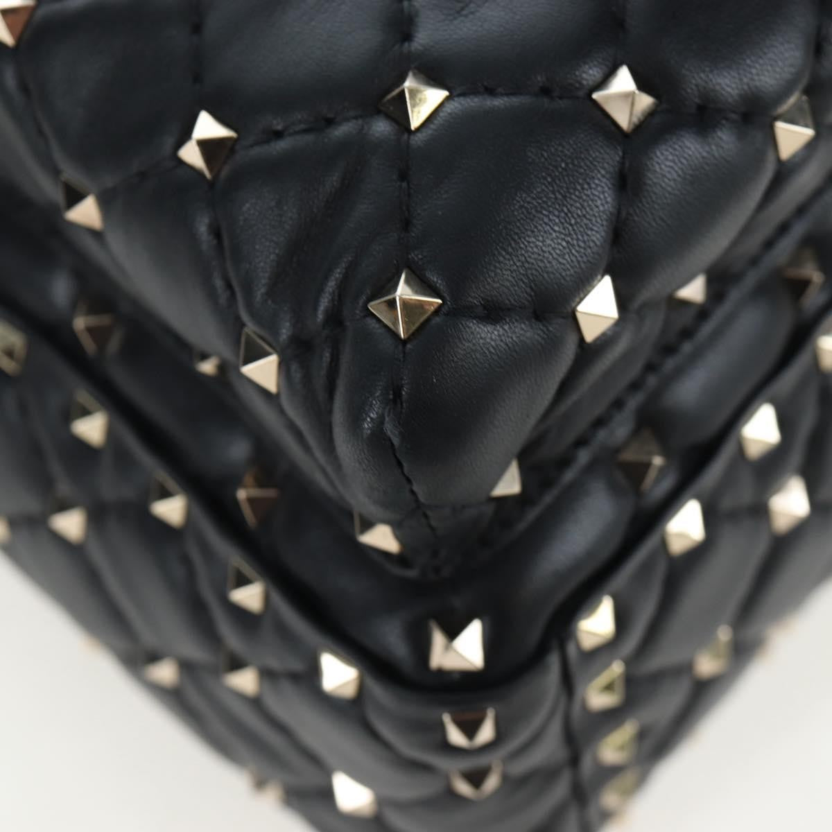Valentino Garavani Rockstud Spike Quilted Leather, Black, Leather, Backpack