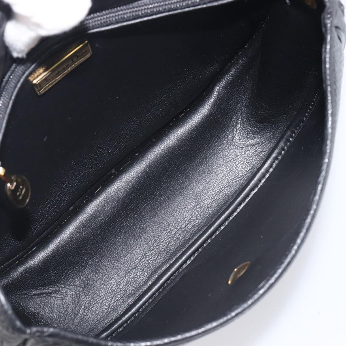 Christian Dior Vintage CD Flap Leather, Black, Leather, Shoulder Bag