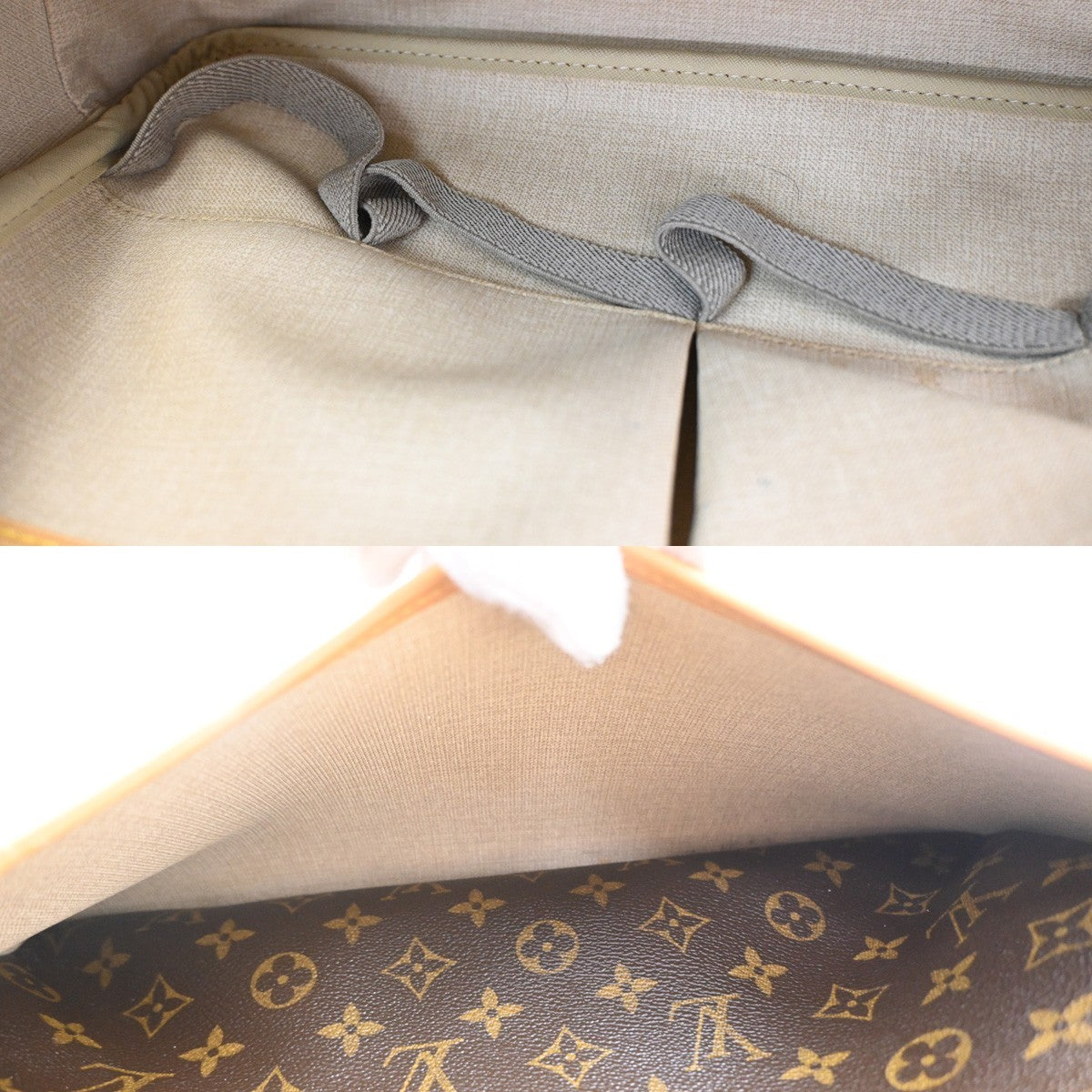 Louis Vuitton Deauville Monogram Canvas, Brown, Leather, Handbag