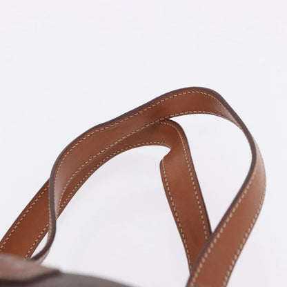 Celine Vintage Barrel Macadam Canvas & Leather, Brown, PVC, Handbag