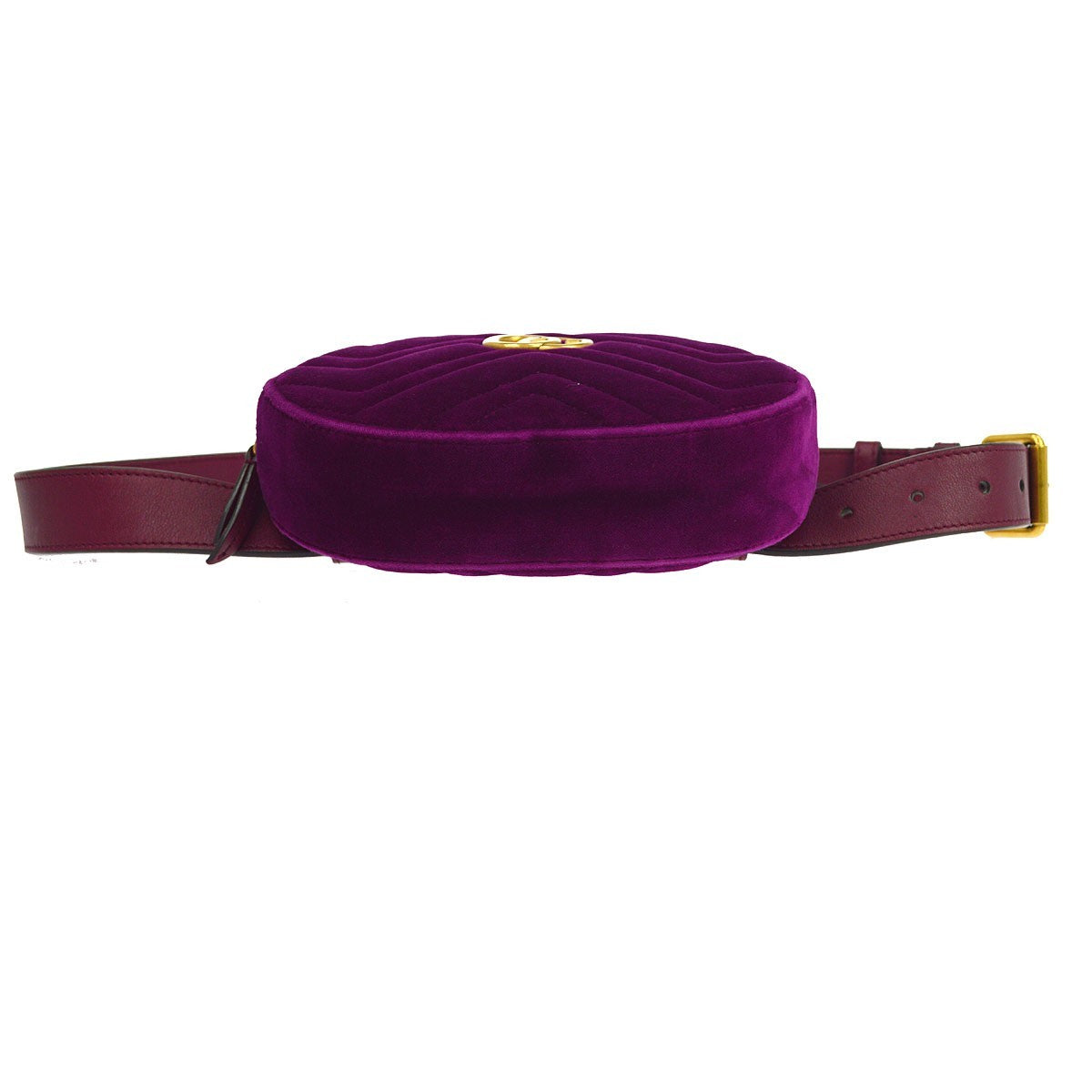 Gucci GG Marmont Belt Matelasse Velvet, Purple, Velvet, Handbag