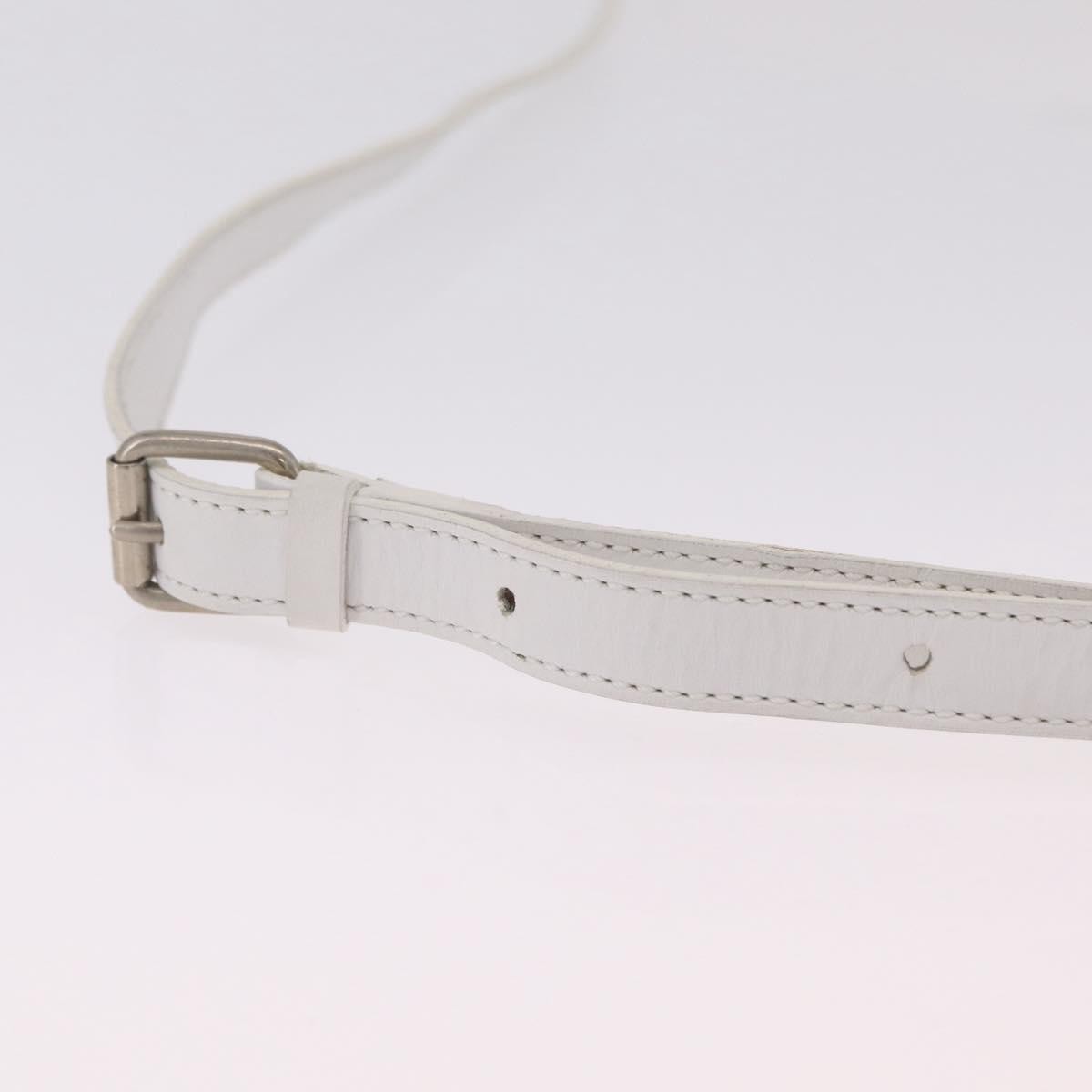 Celine Vintage Circle Logo Leather, White, Leather, Crossbody Bag