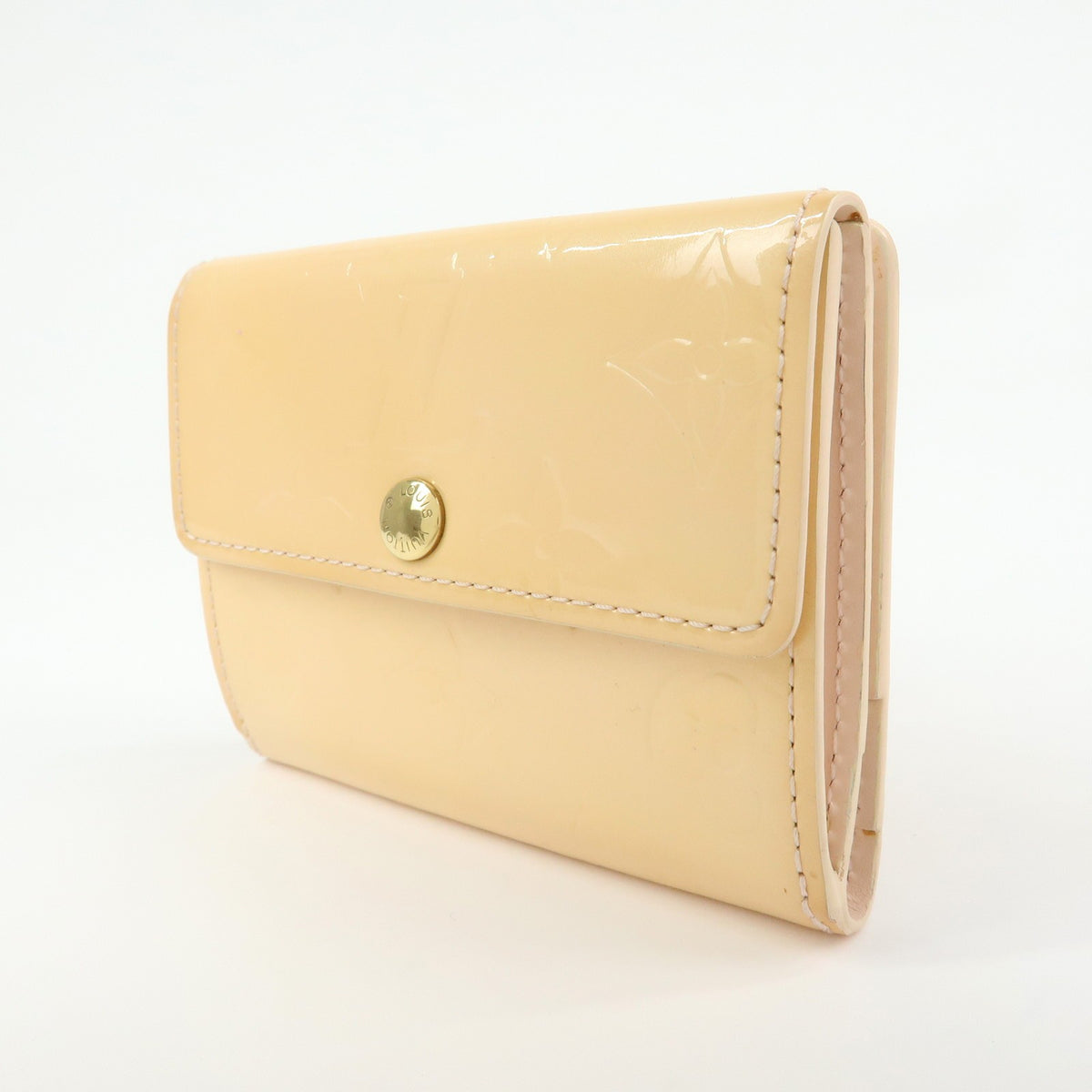 Louis Vuitton Ludlow Vernis, Beige, Patent Leather, Wallet