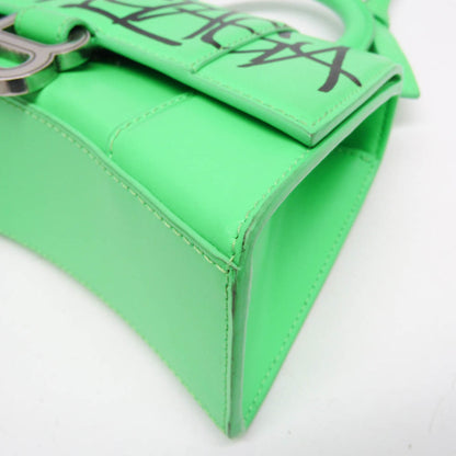 Balenciaga Graffiti Hourglass Top Handle Leather, Green, Leather, Handbag
